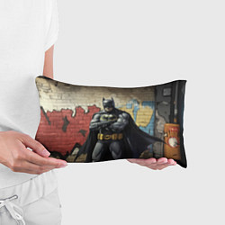 Подушка-антистресс Бэтмен на фоне стены, цвет: 3D-принт — фото 2