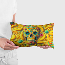 Подушка-антистресс Красочный летний паттерн с черепом - нейроарт, цвет: 3D-принт — фото 2