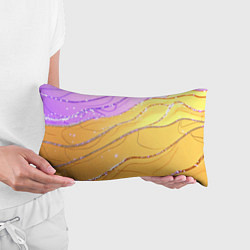 Подушка-антистресс Фиолетово-золотая текстура с блестяшками, цвет: 3D-принт — фото 2