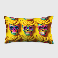 Подушка-антистресс Мексиканские черепа и бананы - паттерн, цвет: 3D-принт