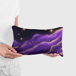 Подушка-антистресс Фиолетовая текстура с золотыми звездочками, цвет: 3D-принт — фото 2