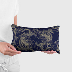 Подушка-антистресс Золотые драконы на синем, цвет: 3D-принт — фото 2