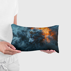 Подушка-антистресс Волк в короне в огне, цвет: 3D-принт — фото 2