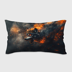 Подушка-антистресс Волк в огне и дыме, цвет: 3D-принт