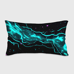 Подушка-антистресс Голубые неоновые волны текстура, цвет: 3D-принт