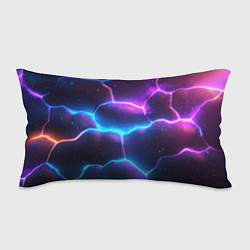 Подушка-антистресс Синие и фиолетовые молнии в разломе