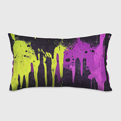 Подушка-антистресс Желтая и фиолетовая краска на черном