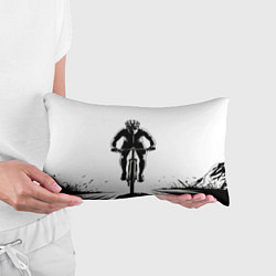 Подушка-антистресс Велосипедист чб, цвет: 3D-принт — фото 2