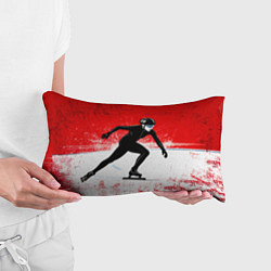 Подушка-антистресс Скоростной бег на коньках в красном, цвет: 3D-принт — фото 2