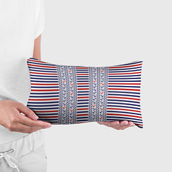 Подушка-антистресс Полосатый морской орнамент с якорями, цвет: 3D-принт — фото 2