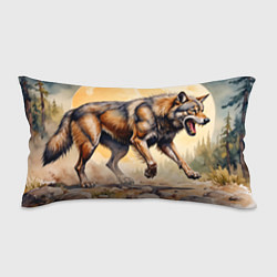 Подушка-антистресс Волк бежит на фоне луны