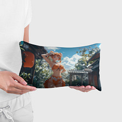 Подушка-антистресс Рыжая девушка в саду, цвет: 3D-принт — фото 2