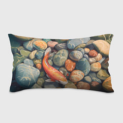 Подушка-антистресс Акварельный Кои карп и камушки галька