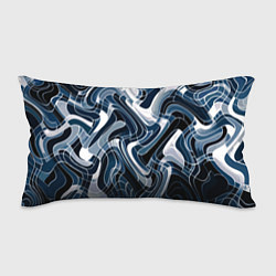 Подушка-антистресс Тёмно-синий искажённая абстракция, цвет: 3D-принт