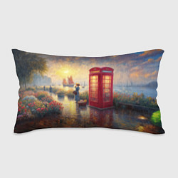 Подушка-антистресс Женщина у телефонной будки на набережной, цвет: 3D-принт