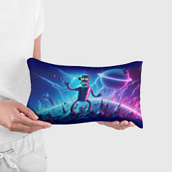 Подушка-антистресс Bender on neon planet - ai art fantasy, цвет: 3D-принт — фото 2