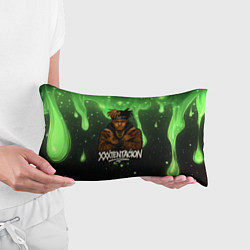 Подушка-антистресс XXXTentacion на фоне зеленой краски, цвет: 3D-принт — фото 2