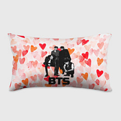 Подушка-антистресс BTS на фоне сердечек, цвет: 3D-принт