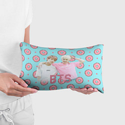 Подушка-антистресс BTS на фоне пончиков, цвет: 3D-принт — фото 2