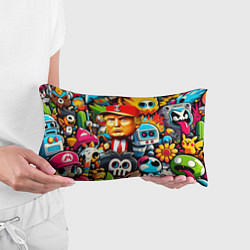 Подушка-антистресс Дональд Трамп в компании мультяшных персонажей, цвет: 3D-принт — фото 2