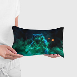 Подушка-антистресс Волк с зелеными глазами, цвет: 3D-принт — фото 2