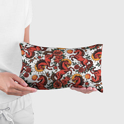 Подушка-антистресс Красный конь в стиле татуировки, цвет: 3D-принт — фото 2