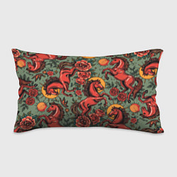 Подушка-антистресс Красный конь и розы