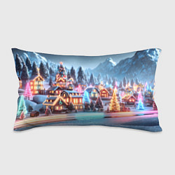 Подушка-антистресс Городок в новогодних огоньках, цвет: 3D-принт