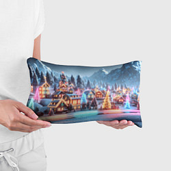 Подушка-антистресс Городок в новогодних огоньках, цвет: 3D-принт — фото 2