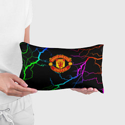 Подушка-антистресс Манчестер Юнайтед неоновые молнии, цвет: 3D-принт — фото 2