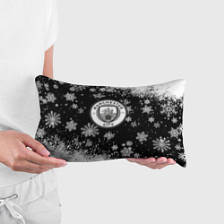 Подушка-антистресс Манчестер сити снежинки новый год, цвет: 3D-принт — фото 2