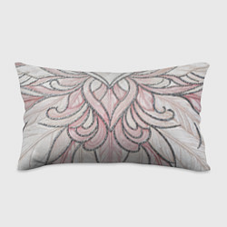 Подушка-антистресс Нежно розовый орнамент из перьев, цвет: 3D-принт