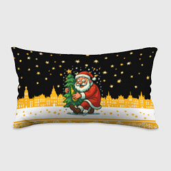 Подушка-антистресс Пьяный Санта с елкой и шампанским