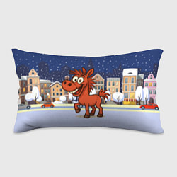 Подушка-антистресс Веселая красная лошадь 2026, цвет: 3D-принт