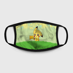 Маска для лица Пикачу на травке, цвет: 3D-принт — фото 2