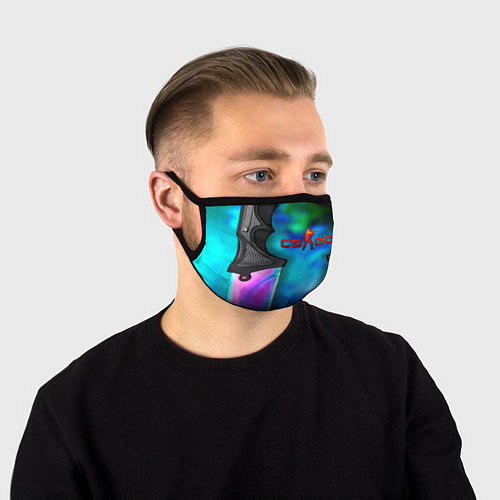 Маска для лица CS GO blue gem / 3D-принт – фото 1