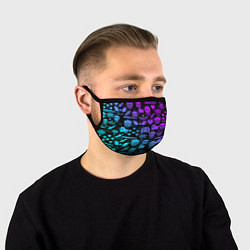 Маска для лица UNDERTALE NEON PATTERN УЗОР, цвет: 3D-принт