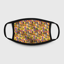 Маска для лица Поп арт животные, еда, цвет: 3D-принт — фото 2
