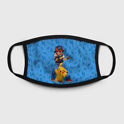 Маска для лица Эш Кетчум и Пикачу, цвет: 3D-принт — фото 2