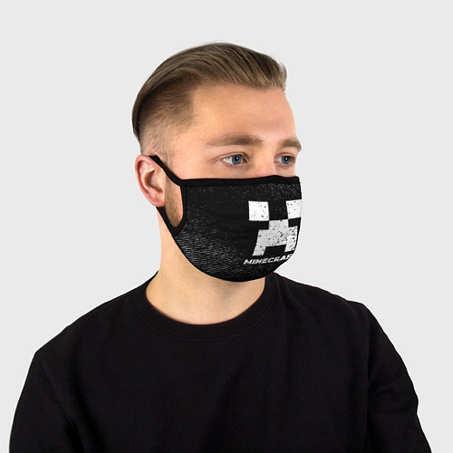 Маска для лица Minecraft с потертостями на темном фоне / 3D-принт – фото 1