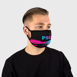 Маска для лица PSG - neon gradient: символ сверху, цвет: 3D-принт
