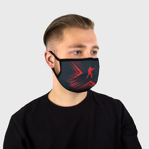 Маска для лица Красный символ Counter Strike на темном фоне со ст / 3D-принт – фото 1