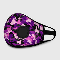 Маска с клапаном Камуфляж: фиолетовый/розовый, цвет: 3D-черный — фото 2
