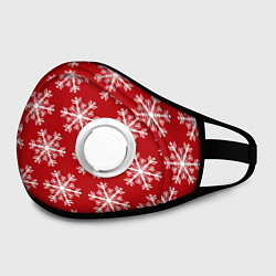 Маска с клапаном Новогодние Снежинки, цвет: 3D-белый — фото 2