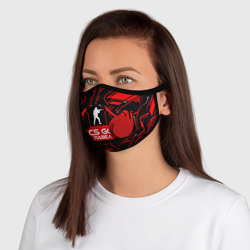 Маска с клапаном CS:GO - Павел / 3D-Красный – фото 1