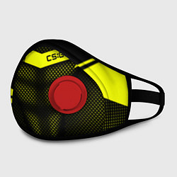 Маска с клапаном CS:GO Yellow Carbon, цвет: 3D-красный — фото 2