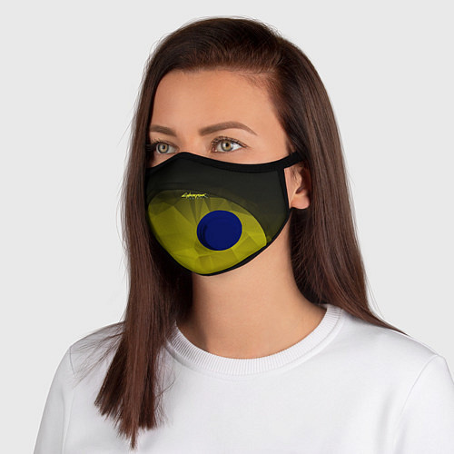 Маска с клапаном Cyberpunk 2077: Yellow Poly / 3D-Синий – фото 1