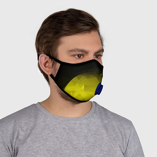 Маска с клапаном Cyberpunk 2077: Yellow Poly / 3D-Синий – фото 4