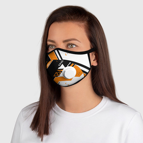 Маска с клапаном CS:GO Asiimov Inverted / 3D-Белый – фото 1