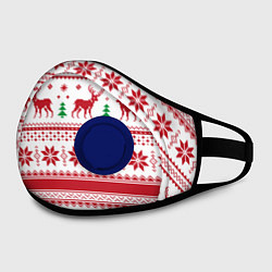 Маска с клапаном Новогодние олени, цвет: 3D-синий — фото 2